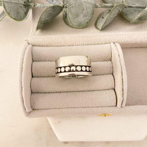 925 Sterling Silver Chunky Ring Vintage Ring Thick Wide Ring Band - Picture 4 of 9